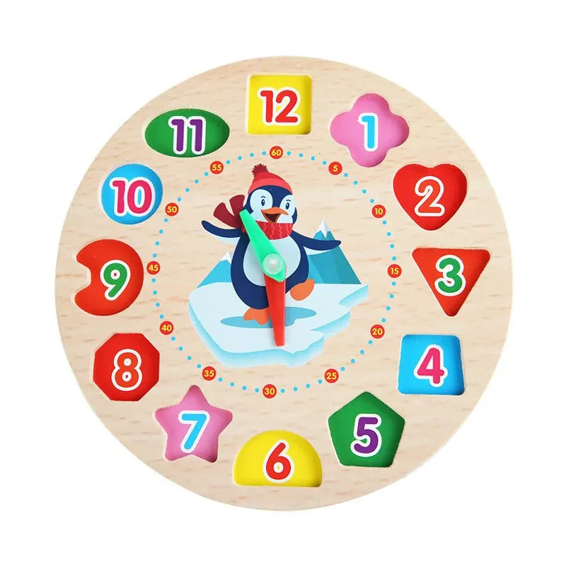 Horloge en bois Montessori pour bébés