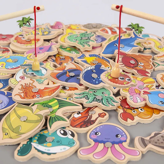 Jouets de pêche en bois Montessori pour enfants