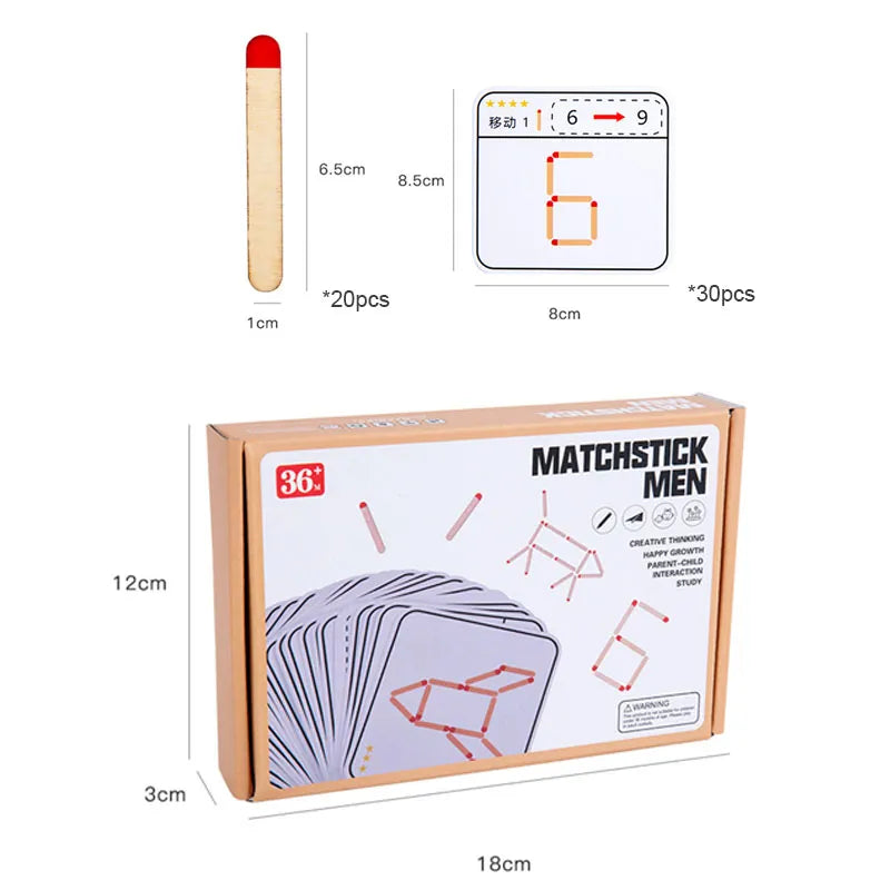 Jeu de puzzle d'allumettes Montessori