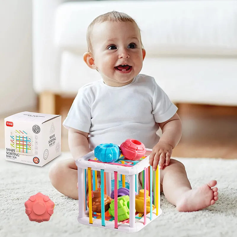 Jeu de tri de blocs de forme colorés pour bébé